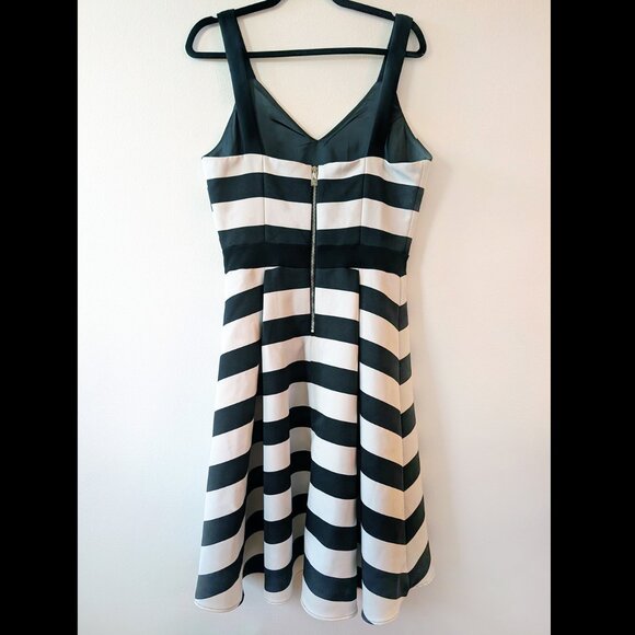 Flouncy Black & White Striped Dress - Picture 2 of 5